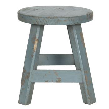 Modrá dekorační stolička s patinou - 16*16*18 cm 6H1966