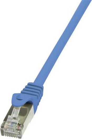 Síťový kabel RJ45 LogiLink CP1016S, CAT 5e, F/UTP, 25.00 cm, modrá