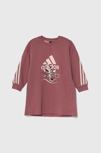 Dívčí šaty adidas x Disney, LG DY MD DRE růžová barva, mini, oversize, IV9620