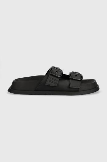 Pantofle Tommy Jeans FANCY SANDAL dámské, černá barva, EN0EN02136