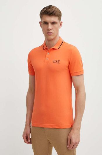 Polo tričko EA7 Emporio Armani oranžová barva