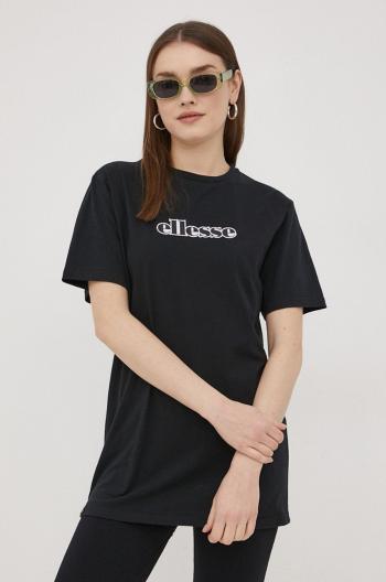 Bavlněné tričko Ellesse černá barva