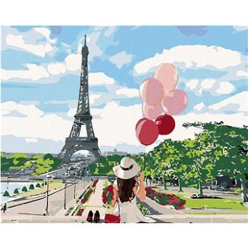 Malování podle čísel - Žena s balonky před Eiffelovkou (HRAmal01193nad)