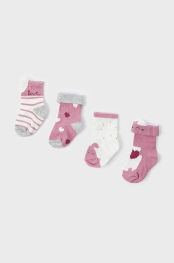 Dětské ponožky Mayoral Newborn ( 4-pak) růžová barva