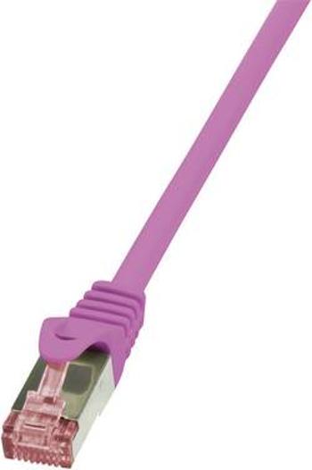 Síťový kabel RJ45 LogiLink CQ2049S, CAT 6, S/FTP, 1.50 m, růžová