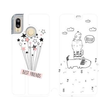 Flipové pouzdro na mobil Huawei P20 Lite - MH12S Pejsek, kočička, ptáček HELLO! (5903226759712)