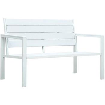 Zahradní lavice 120 cm HDPE bílá dřevěný vzhled (47870)