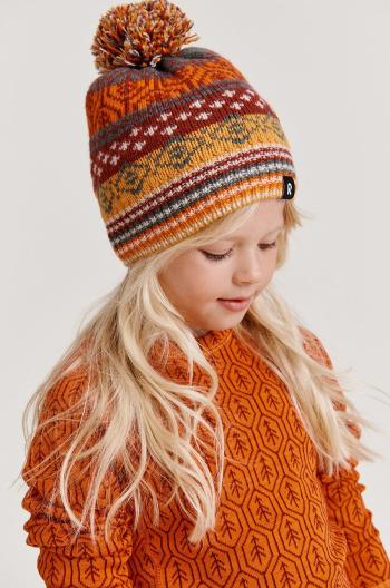 Dětska čepice Reima Pohjoinen oranžová barva, vlněná