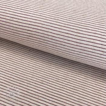 Úplet se lnem Lurex stripe natural rose