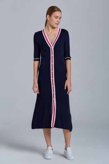 ŠATY GANT D1. CONTRAST BORDER CARDIGAN DRESS modrá S