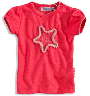 Dívčí tričko s krátkými rukávy Dirkje PINKY STAR růžové neon Velikost: 62