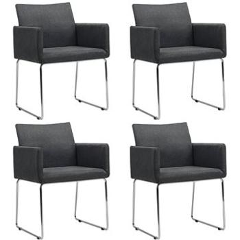Jídelní židle 4 ks tmavě šedé textil (275580)