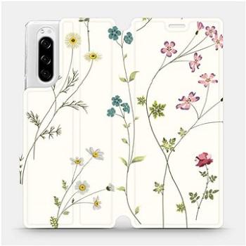 Flipové pouzdro na mobil Sony Xperia 5 - MD03S Tenké rostlinky s květy (5903516057764)