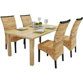 Jídelní židle 4 ks abaka a masivní mangovníkové dřevo (274198)