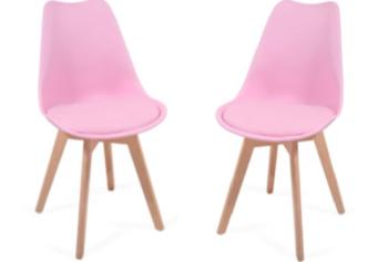 80462 MIADOMODO Sada jídelních židlí, růžová, 2 kusy
