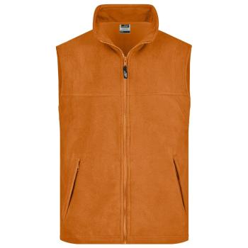 James & Nicholson Pánská fleecová vesta JN045 - Oranžová | S