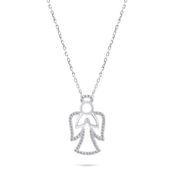 Brilio Silver Něžný stříbrný náhrdelník Andělíček NCL41W
