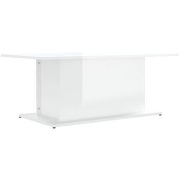 SHUMEE Konferenční stolek bílý vysoký lesk 102 × 55,5 × 40 cm dřevotříska, 810313 (810313)