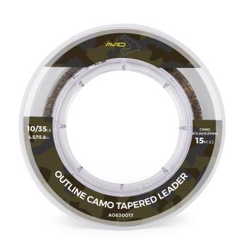 Avid carp šokový vlasec outline camo tapered leaders - 0,28-0,57 mm