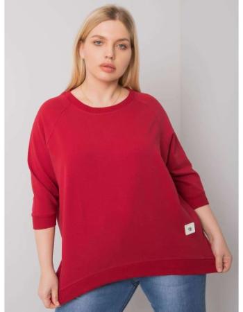 Dámská mikina bavlněná plus size NINETTA bordó 