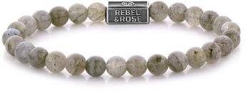 Rebel&Rose Stříbrný korálkový náramek Labradorite Shield RR-6S005-S 17,5 cm - M, 17,5 cm - M