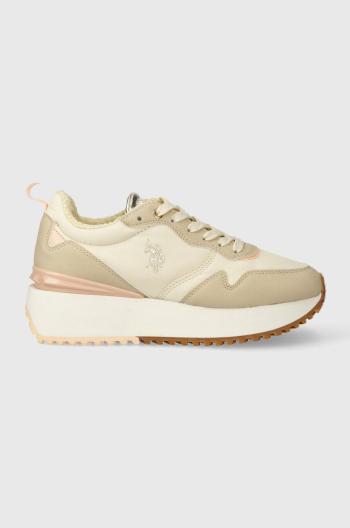 Sneakers boty U.S. Polo Assn. BAYLE béžová barva, BAYLE001W 4NH2