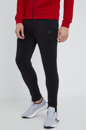 Tréninkové kalhoty 4F pánské, černá barva, hladké