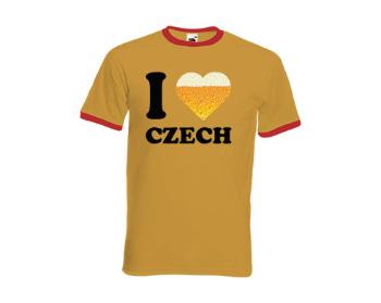 Pánské tričko s kontrastními lemy I love czech beer