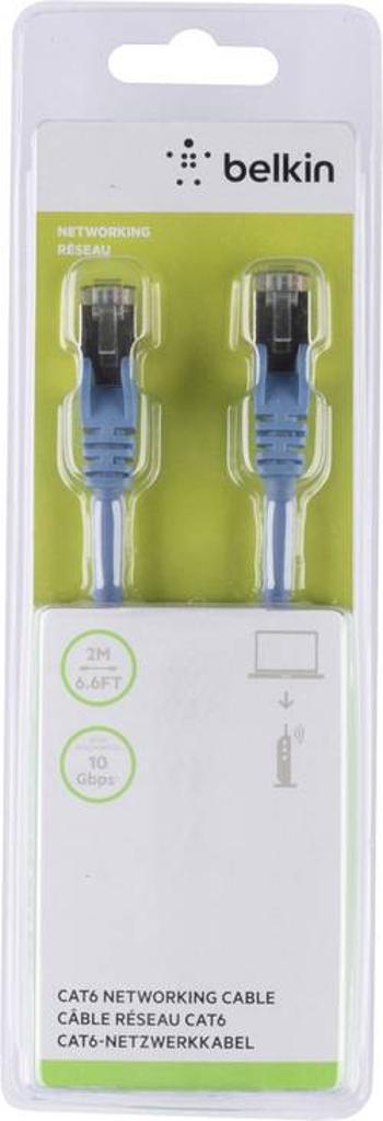 Síťový kabel RJ45 Belkin A3L981BT02MBLHS, CAT 6, S/FTP, 2.00 m, modrá