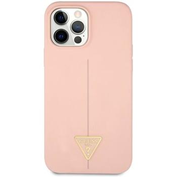 Guess Silicone Line Triangle kryt pro Apple iPhone 12/12 Pro Pink (GUHCP12MSLTGP)
