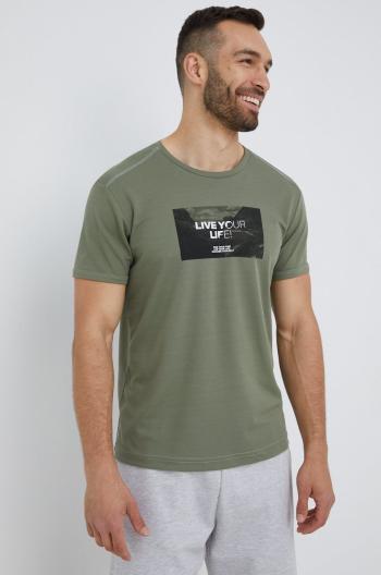 Sportovní tričko CMP zelená barva, s potiskem