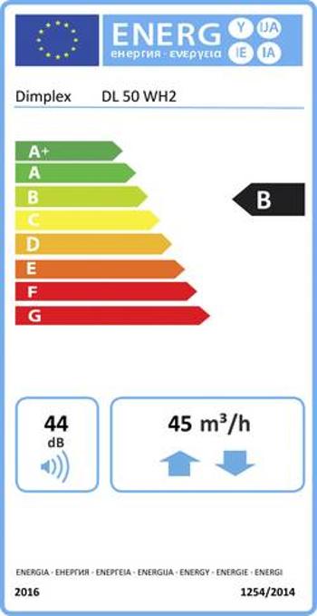 Systém rozvodu vzduchu 230 V 45 m³/h Dimplex DL 50 WH2