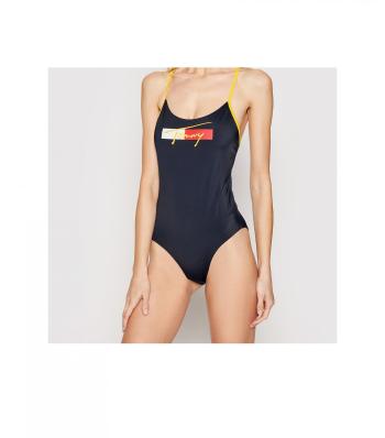 Tommy Hilfiger Tommy Jeans dámské tmavě modré jednodílné plavky CHEEKY ONE-PIECE