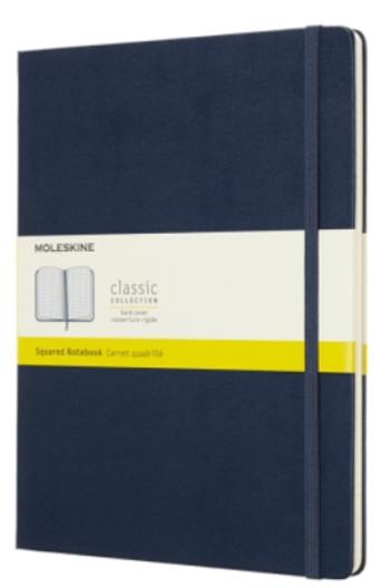 Moleskine - zápisník tvrdý, čtverečkovaný, modrý XL