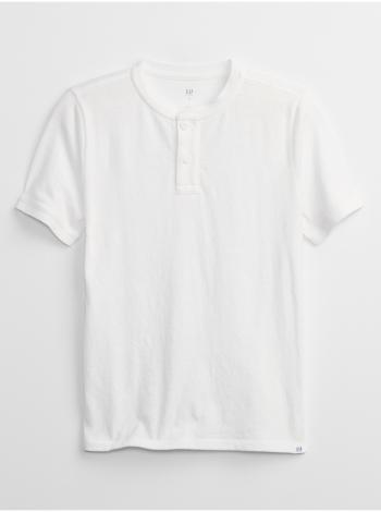 Bílé pánské dětské tričko henley GAP
