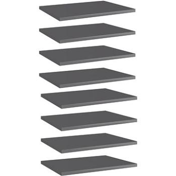 Přídavné police 8 ks šedé vysoký lesk 40x30x1,5 cm dřevotříska 805169 (625,21)