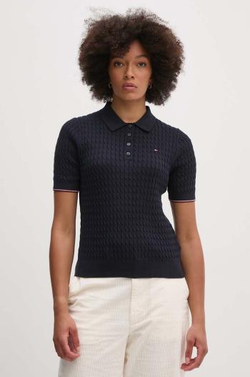 Bavlněné polo tričko Tommy Hilfiger tmavomodrá barva, WW0WW41878