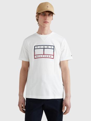 Tommy Hilfiger pánské bílé triko Outline - L (YBR)