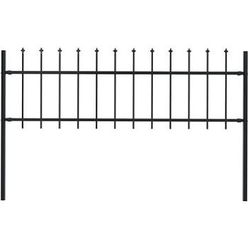 Zahradní plot s hroty ocelový 1,7 × 0,6 m černý (144923)