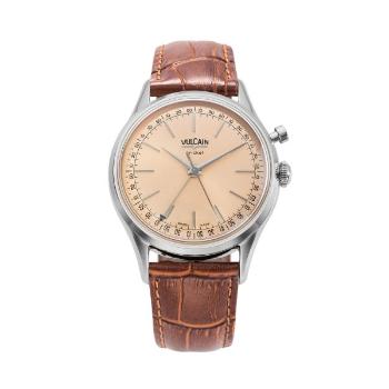 Vulcain Cricket President 39 mm - Pale Salmon - Brown Alligator