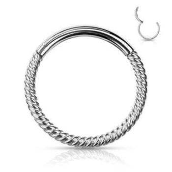 Šperky4U Piercing segment kruh vroubkovaný - K1042-1208