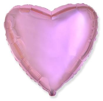 Balón foliový 45 cm Srdce světle růžové metalické - Flexmetal