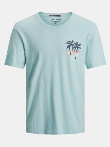 Světle modré tričko s potiskem Jack & Jones Tropicana