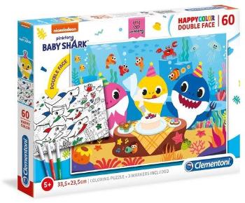 CLEMENTONI Oboustranné puzzle: Baby Shark - Oslava 60 dílků