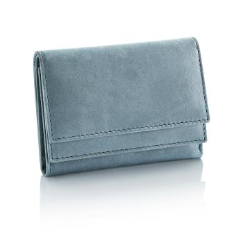 Malá kožená peněženka ilvy, kouřově modrá