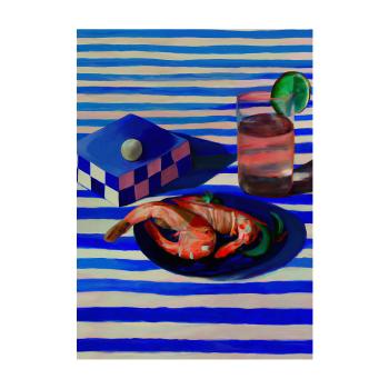 Designový akustický panel – Shrimp & Stripes – 120 × 168 cm