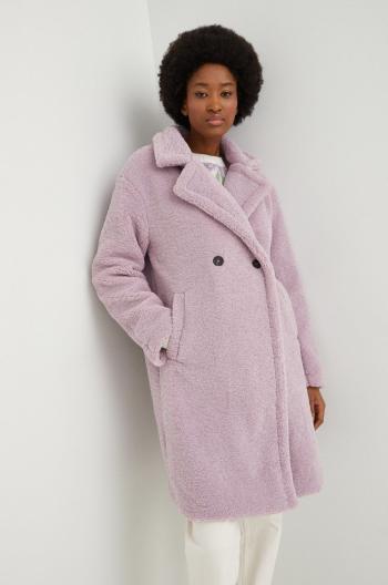 Kabát Answear Lab dámský, fialová barva, přechodný, dvouřadový