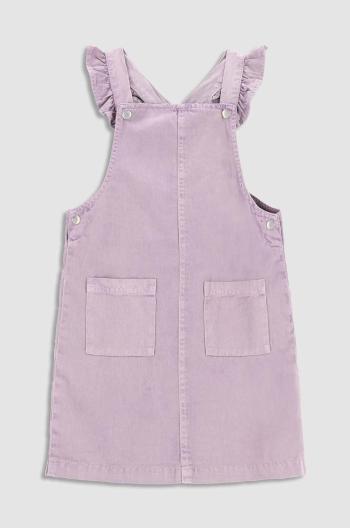 Dětské riflové šaty Coccodrillo fialová barva, mini