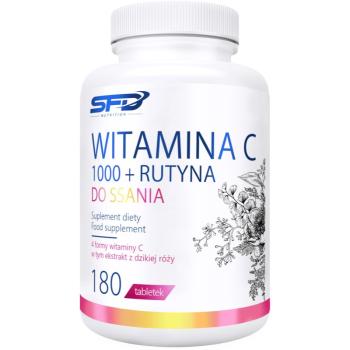 SFD Nutrition Vitamin C 1000 + Rutin cucavé tablety pro podporu imunitního systému, krásnou pleť, nehty a normální stav zubů 180 tbl