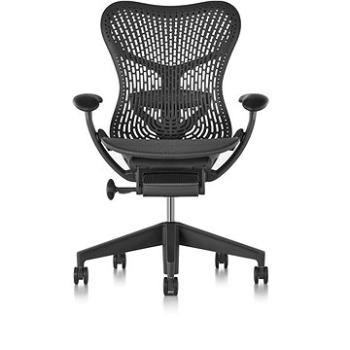 HERMAN MILLER Mirra s opěrkou TriFlex, pro tvrdé podlahy - černá (MRF123AWAP AJ G1 BB G1 BK 1A70)